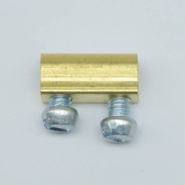 5x Lustre Terminal Insert Diameter 3 mm 10 x 3.9 x 4.9 mm with Screws Nickel-Plated Brass