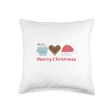 Merry Christmas Cookie Santa Throw Pillow