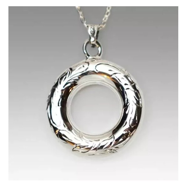 Sterling Silver Circle of Love Funeral Cremation Urn Pendant w/Chain