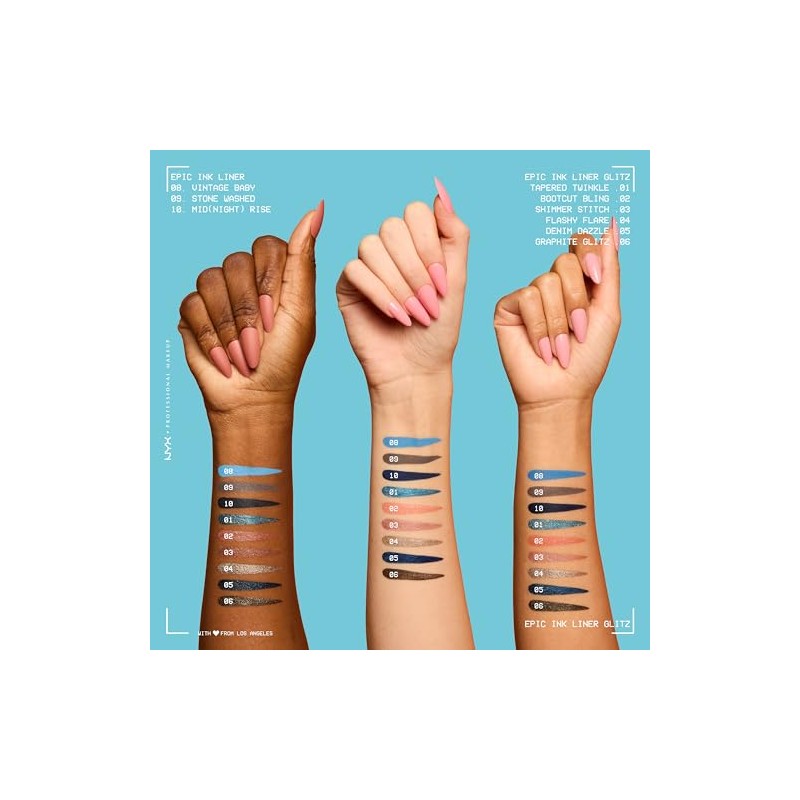 NYX Professional Makeup Epic Ink Liner Glitz, Delineador Líquido con