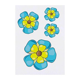 4 x 'Forget-Me-Not' Temporary Tattoos - Water Resistant, Skin-Safe, Non-Toxic Transfers, Mixed Sizes (TO00058288)