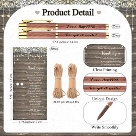 Dunzoom 50 Sets Wedding Favors for Guests Love Ballpoint Pens with Thank You Bulk Cards Bridal Shower Favors Bridal Shower Gifts for Party Supplies