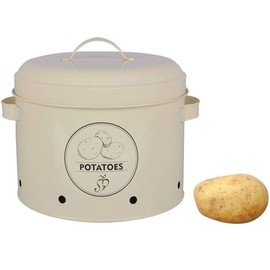 Esschert Design Potato Storage Tin, Metal,White