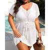Talisea Plus Size Swimsuit Cover Up for Women White Crochet