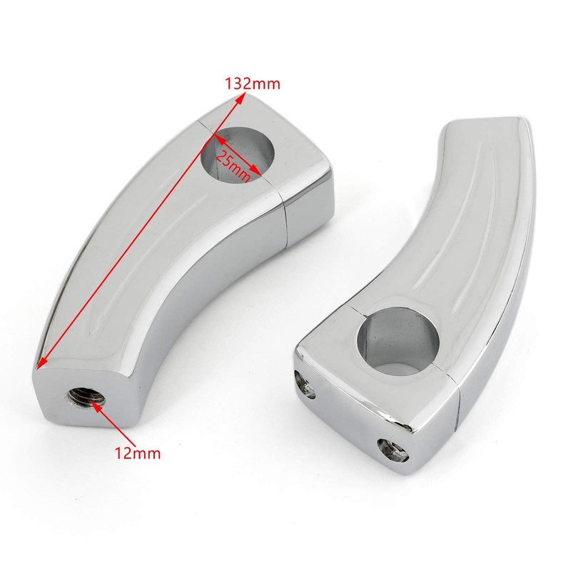 Topteng 3.5 Inch Billet Chrome 1 Inch Bars Riser Pull