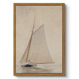 ARPEOTCY Framed Wall Art for Living Room, Vintage Sailboat Canvas Wall Art Bedroom Landscape Kitchen Wall Decor Gifts for Mom, Aesthetic Wall Decor for Bedroom Office, Size A4 (21x29 cm)