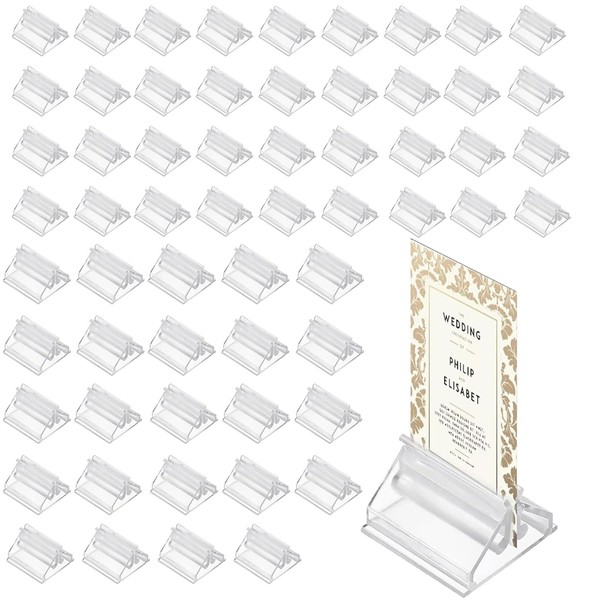 60 PCS Menu Holder, Place Card Holder, Acrylic Display Stand,