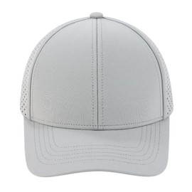 BOTVELA Men Baseball Cap Laser Cut Mesh Snapback Hat (Grey)
