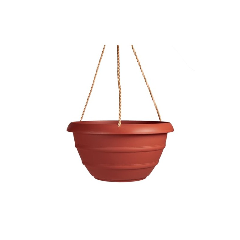 The HC Companies 12 Inch Marina Hanging Basket, Clay
