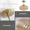 KCO Lighting Amber Bubble Glass Ceiling Light Mid Century Modern