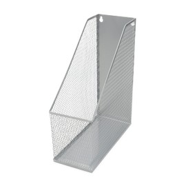 YBM HOME Mesh Steel Deluxe Magazine Rack, Extra Wide Magazine File Holder (1, Silver)