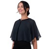 BlackButterfly Soft Wedding Shoulder Scarf Evening Transparent Chiffon Throw Cape