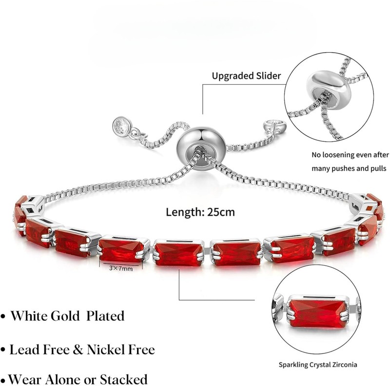 Jstyle Women's Bracelet, Popular, Gold, Platinum, Bangle, Color, Zirconia, Square