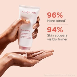 Clarins Extra-Firming Body Cream Anti-Aging Body Lotion Visibly Firms, Tightens and Smoothes 96% Natural Ingredients, Including Organic Shea Butter and Organic Aloe Vera Extract 6.6 Ounces