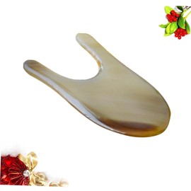 Baluue 2pcs Natural Horn Massage Therapy Pen Wrinkle Removal Device for Face Neck Massage Tool Scraping Plate