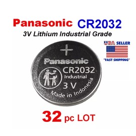 Panasonic 32 LOT Panasonic CR2032 Industrial Lithium Battery 3V 2032 Coin / Button Cell