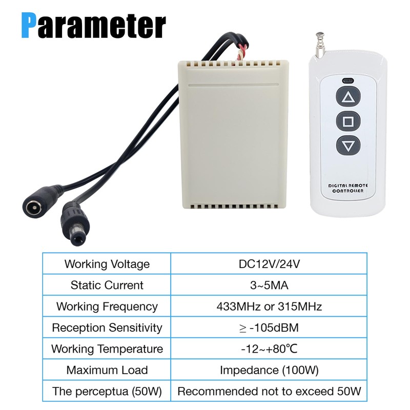 JQDML Linear Actuator Controller for DC 12V/24V Linear Actuator Wireless