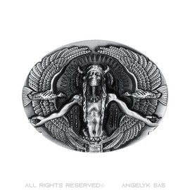 BOBIJOO Jewelry - Belt Buckle, American Indian Eagle USA Closure Buckle Metal Biker Belt