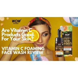 WOW Vitamin C 2 PCS Brightening Face Wash Built-In Face Brush 300 ML