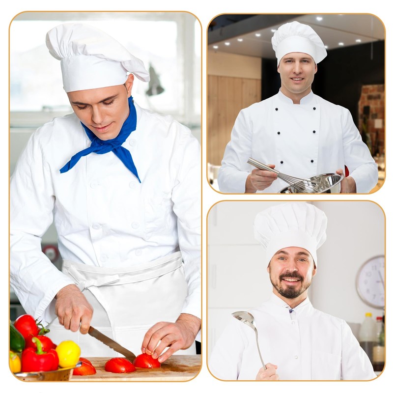Chef's Hat Apron Set, Adjustable Chef's Hat Bib Apron, Chef
