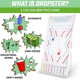 GoSports DROPSTER Prize Drop Game with Customizable Slots - Game Show Style Coin Drop - Great for Trade Show Prizes, Educational Trivia, Party Games & More