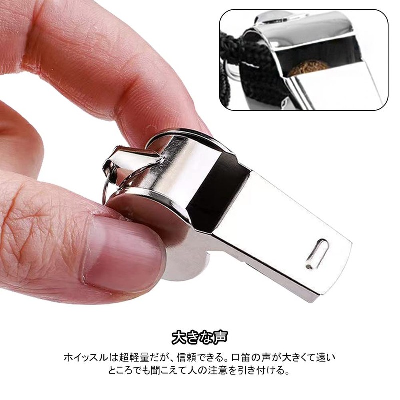 BTtime Stainless Steel Whistle Metal Whistle with Neck Strap for