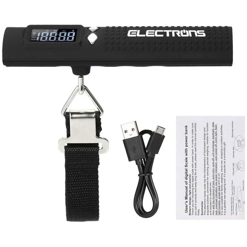 Electrons Rechargeable Digital Luggage Scale - 2600mAh Portable Charger &