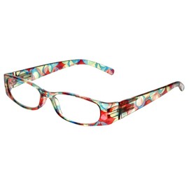Calabria 759 Rectangular Colorful Reading Glasses +3.75 Red Women Readers Stylish Eyeglasses Matching Soft Case Included