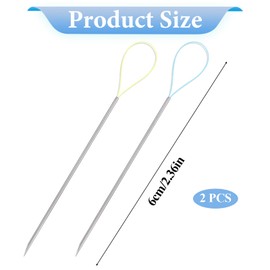 Qianyu 2 Pcs Thread Snag Nab It Repair Needle Tool Thread Snag Ma-Gic Needle Tool Sewing Craft Leather Needle Puller Hand Quilting Thread Snag Needle for Woven Knitted Cloth Garments Drapes