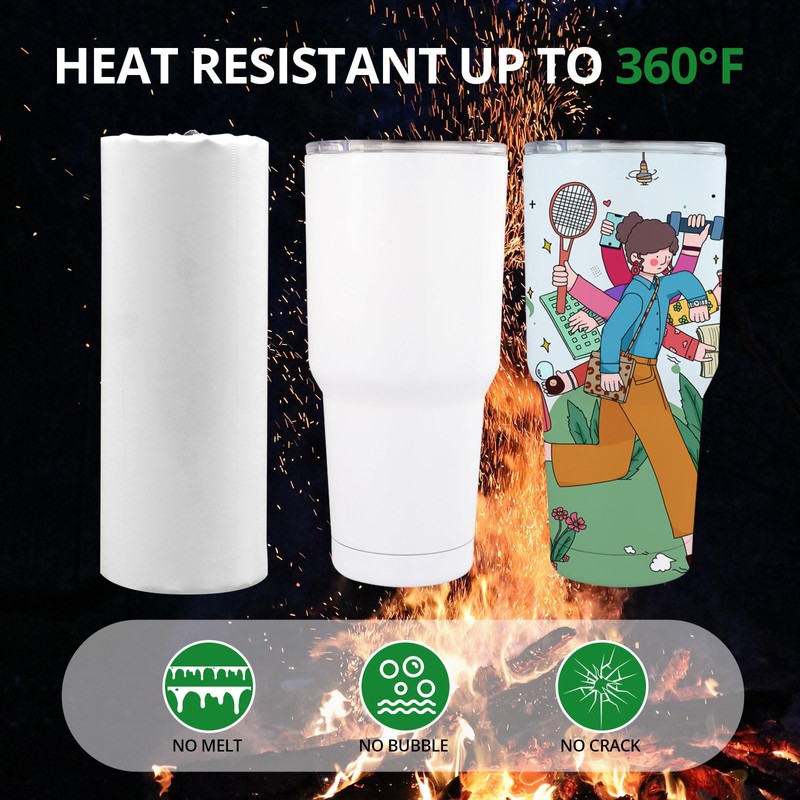 HTVRONT Shrink Wrap for Sublimation Tumblers 8 X 12 Inch
