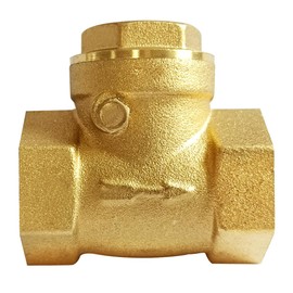 Uenede Solid Brass 3/4 Inch Horizontal Swing Check Valve 3/4" Female Thread DN20 Non-return One-Way Prevent Water Back-flow