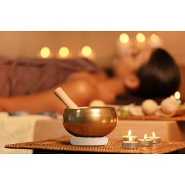 XDrum Buckwheat Cushion 21 cm - Made of Linen - Filled with Buckwheat - Diameter: 21 cm (8") - Can be used to preheat singing bowls - Transmits vibrations almost completely