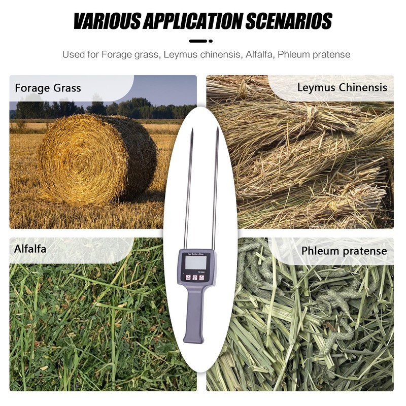 HOJILA TK100H Hay Moisture Meter for Cereal Straw, Forage Grass,