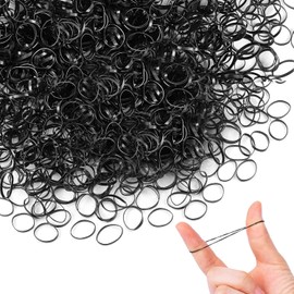 Transparent Hair Bobbles Mini Small Hair Bobbles Elastic Hair Bobbles × 300 Pieces for Children's Hair, Wedding Hairstyle and More (Black)