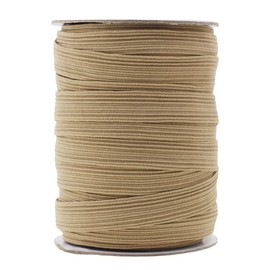 Mandala Crafts 12mm 20 Yds Roll of Dark Khaki Elastic Bands 1/2 Flat Elastics Cord - 1 2 Inch Braided Stretch Straps for Sewing and Crafting