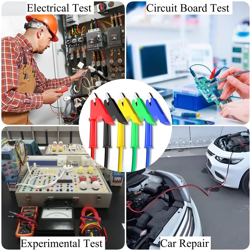 DOCOLL Dual Ended Crocodile Alligator Clips, 15A Test Lead Wire