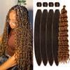Boho Braiding Hair Pre stretched Brown Boho Curly Deep Wave