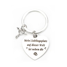 OBEISN Stainless Steel Keyring Gift for Girlfriend, Sister or Good Friend, Ideal as a Small Birthday Gift or Motivational Gift, Gifts for Girlfriend, Girlfriend Gift, silver