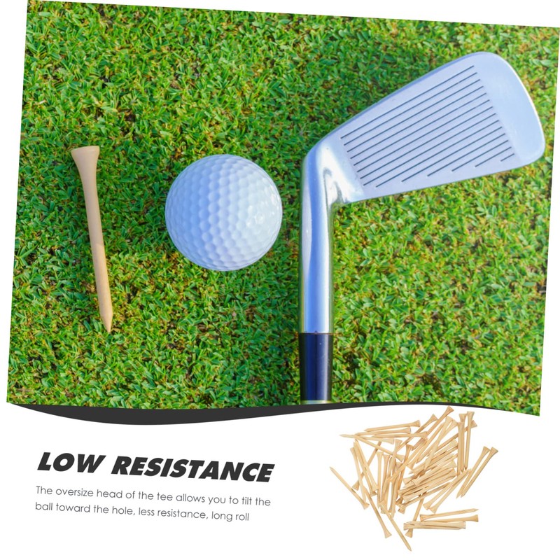 WOONEKY 50pcs Golf Bamboo Wood Golf Tees Golf Tees Bamboo