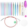 26Pcs Interchangeable Aluminium Knitting Needle with 4Pcs Circular Plastic Wires