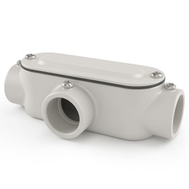 OHLECTRIC Heavy Duty Aluminum EMT Set Screw Conduit Body (T-Type - ½”) Service Entrance Elbow Conduit Bodies, Durable Conduit Fitting, Rustproof, Cover & Gasket Included Conduit Body Fitting