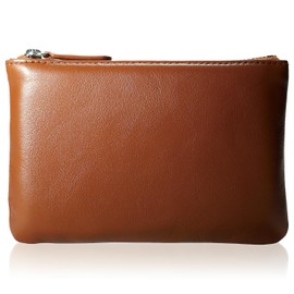 BLUE SINCERE PB3 Mini Thin Genuine Leather Pouch for Men Women Slim Compact Makeup Cosmetic Pouch Mini Pouch Gadget Case Travel Pouch Pouch Pouch Bag, dark navy