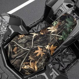 GULANGYU Hunting Style ATV Seat Cover Waterproof Outdoor 4 Wheeler Seat Covers Full Protection ATV Accessories for Off-Road Farm and Trail Riding - Camo Leaf Print