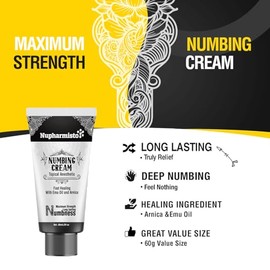 Crema Anestésica Fuerza Máxima: Alivio Extra de Larga Duración con Mentol, Árnica y Aceite de Emú 60ml