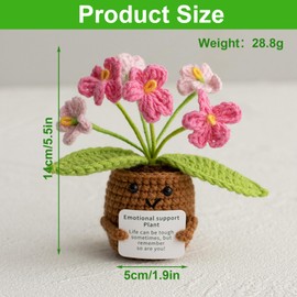 Pocket Hug Positive Flower | Wildflower-Inspired Soft Yarn for Knitting | Perfect Gifts for Best Friends, Girlfriends & Craft Lovers | Unique Small Presents for Birthdays, Anniversaries & More (Pink)