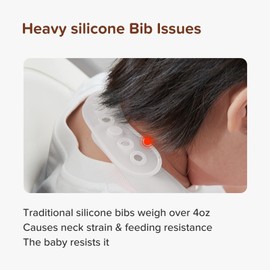 thyseed Ultra Thin & Light Waterproof Silicone Bibs for Babies Eating Toddler Feeding Silicon Food Catcher with Large Pouch