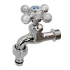 R Samjeong Cross-Handle Balcony Faucet Washing Machine Hose