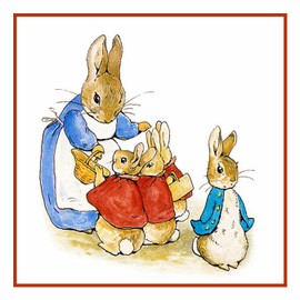 Orenco Originals Peter Family Prepare for Walk Beatrix Potter Counted Cross Stitch Pattern