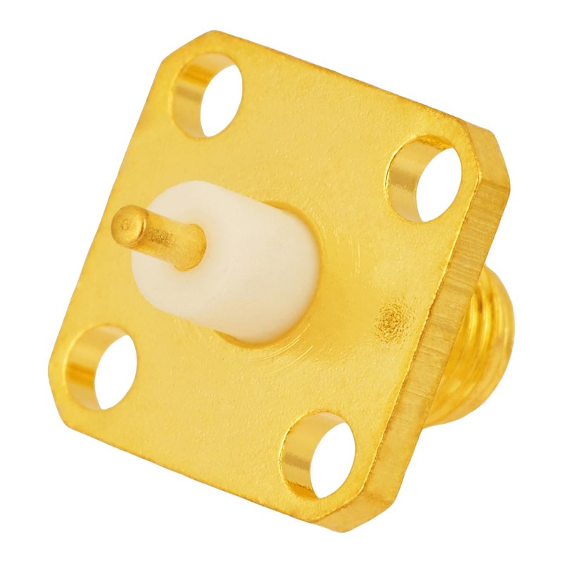 POBADY 5pcs SMA Female 4 Hole Flange Panel Mount Adapter