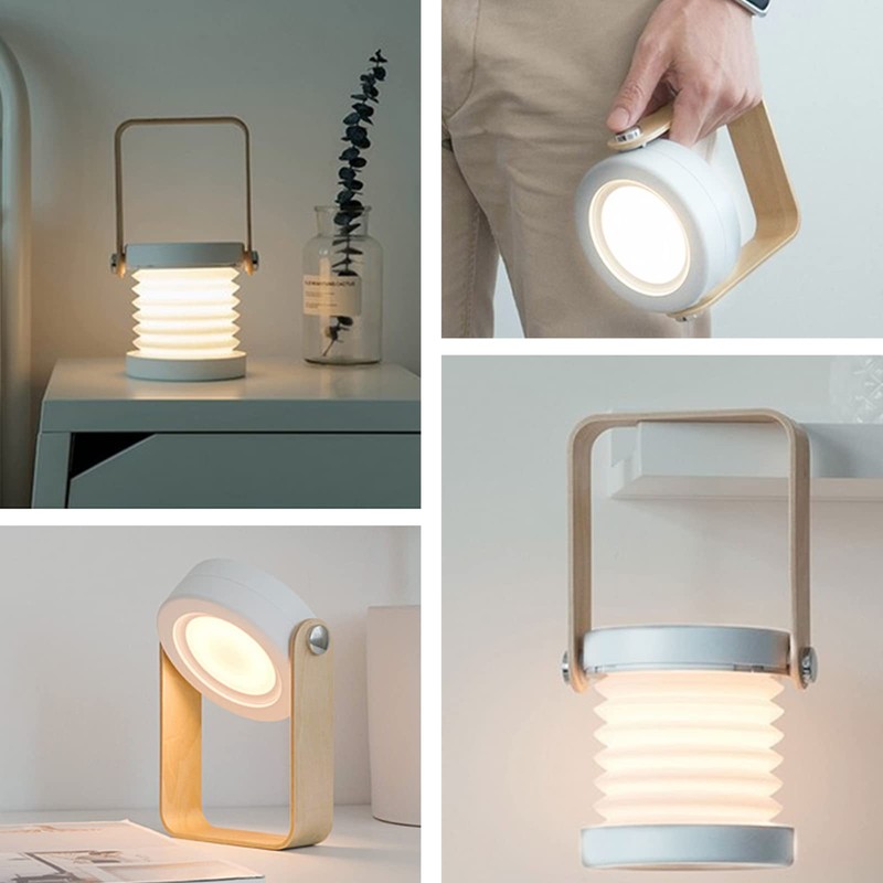 ALLOMN Folding Table Lamp, Multifunctional Folding Reading Light Portable Telescopic